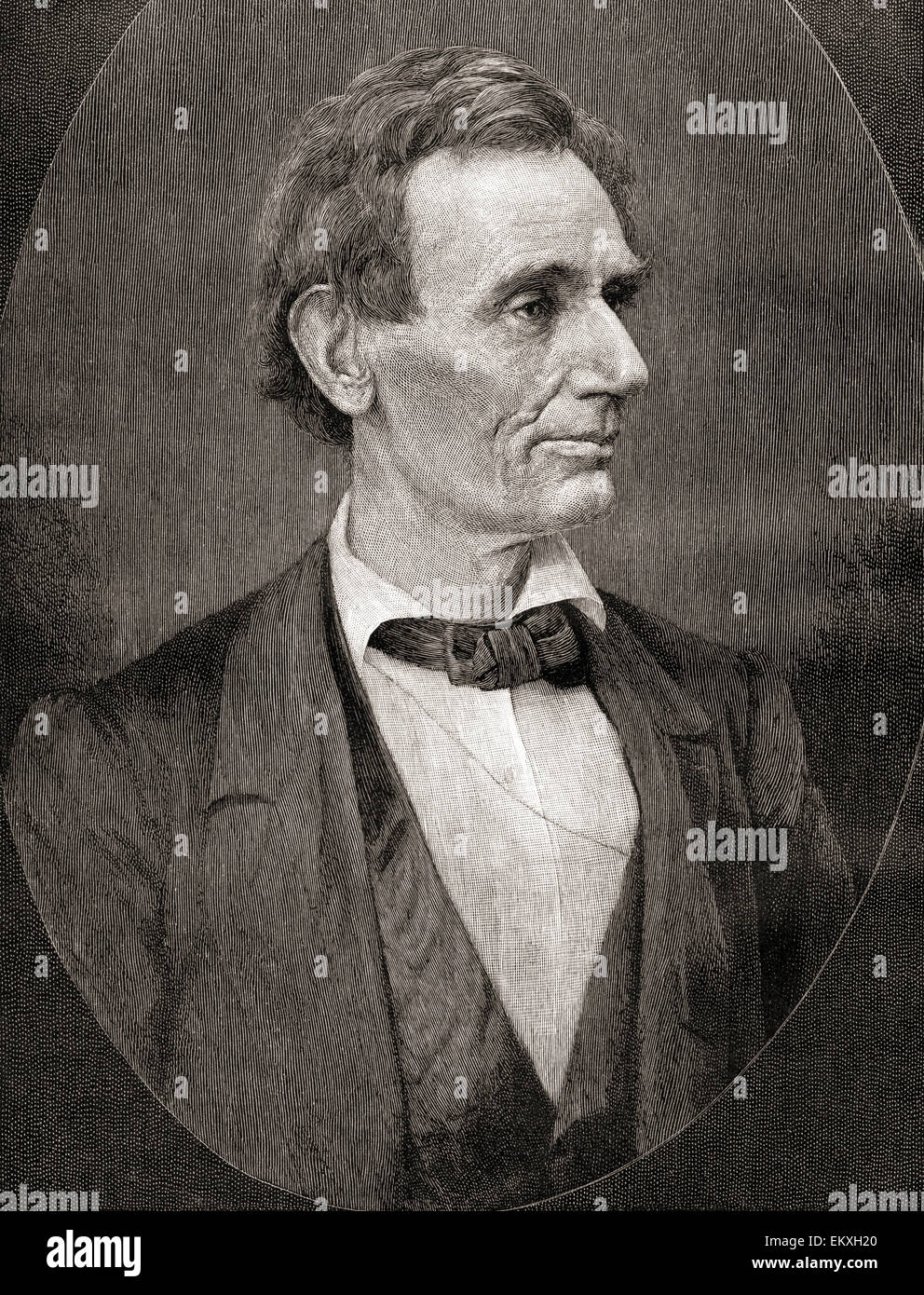 Abraham Lincoln, 1809 - 1865. Sedicesimo Presidente degli Stati Uniti d'America. Foto Stock