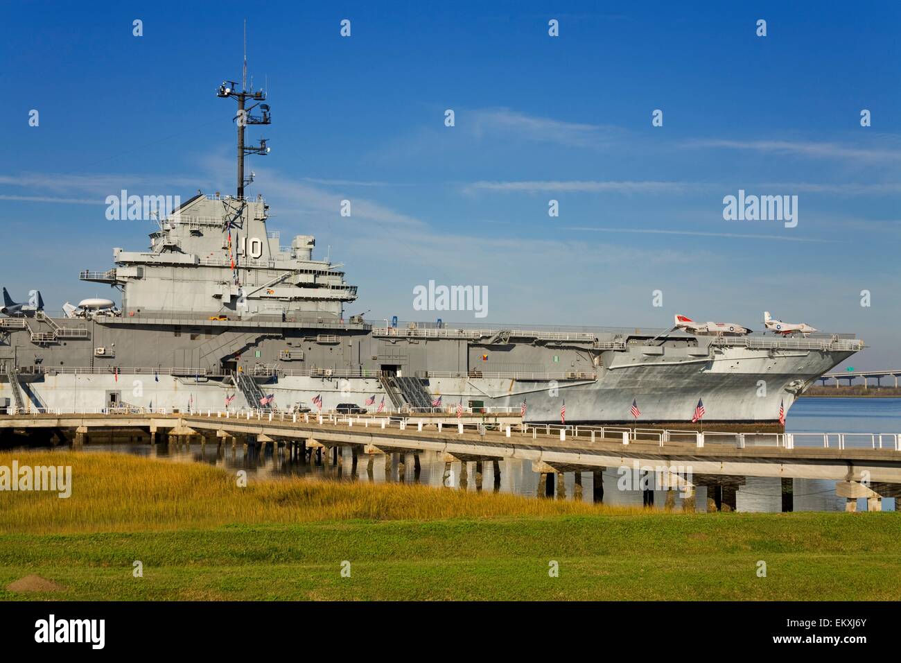 Uss Yorktown portaerei, Patriots Point Naval & Maritime Museum, Charleston, Carolina del Sud, Stati Uniti d'America Foto Stock