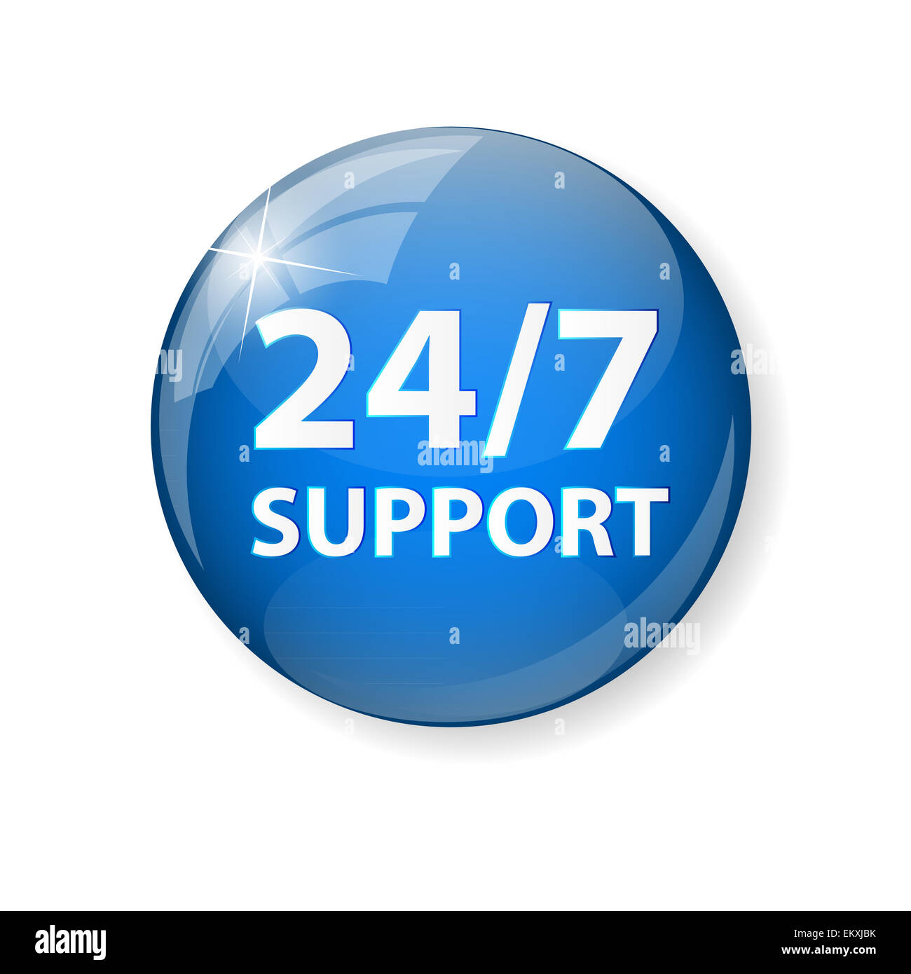 Vettore di supporto 24/7 segno, il modello di etichetta Foto Stock Vettore di supporto 24/7 segno, il modello di etichetta Foto Stock