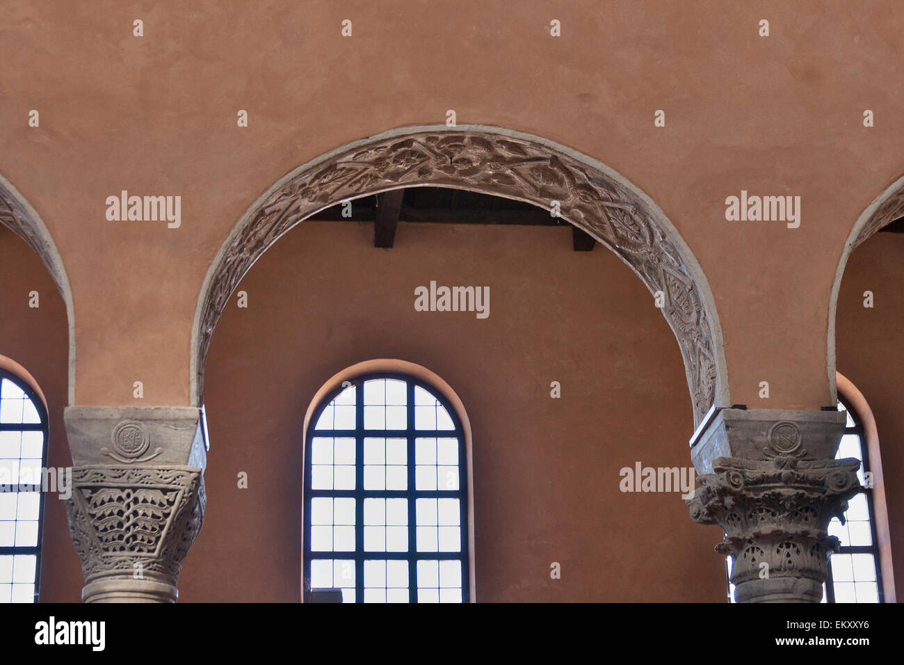 Interno della Basilica Eufrasiana di Parenzo in Istria, Croazia. UNESCO - Sito Patrimonio dell'umanità. Foto Stock