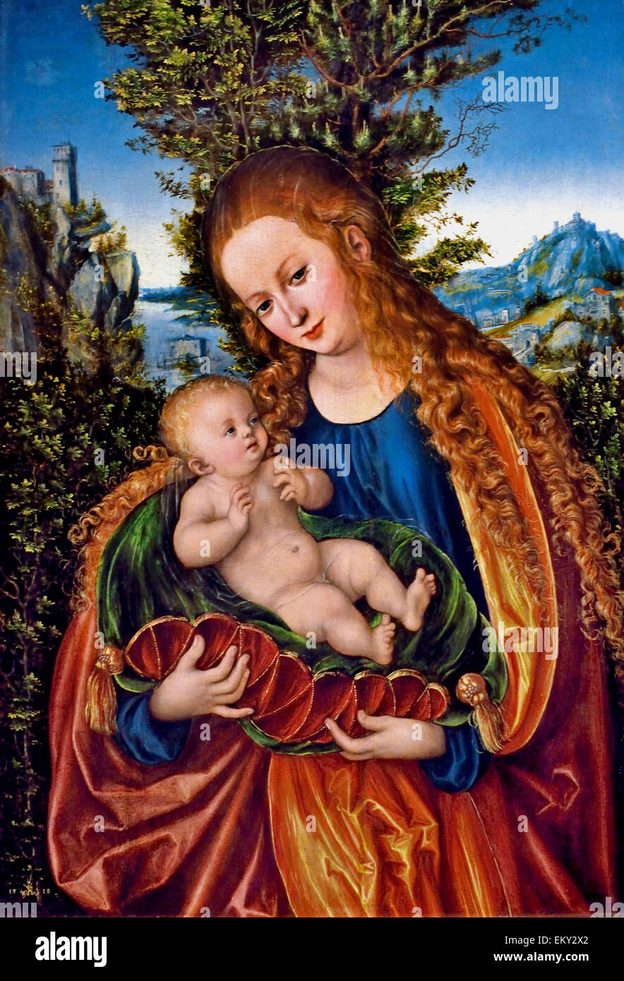 Madonna e Bambino 1518 Lucas Cranach il Vecchio 1472 - 1553 il tedesco in Germania Foto Stock