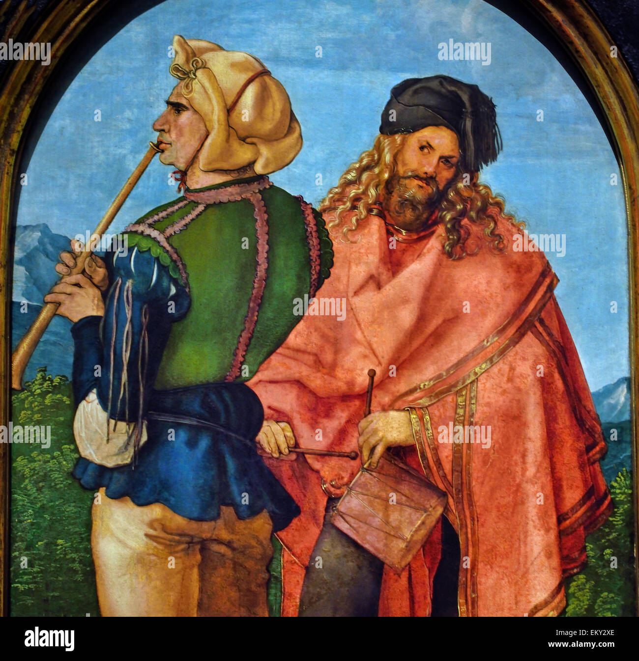 Albrecht Dürer ( 1471 - 1528 ) di Norimberga Piper e il batterista 1503 - 1504. Il tedesco in Germania ( dettaglio ) Foto Stock