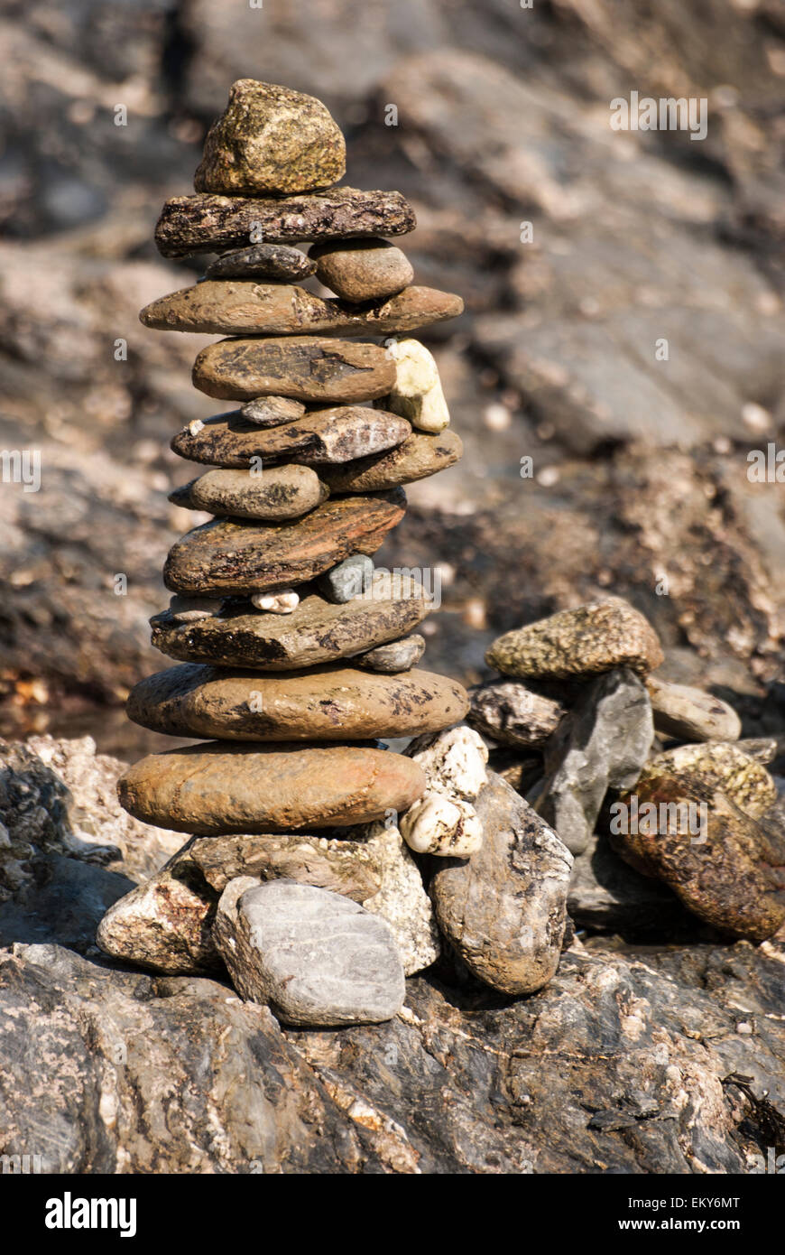 Torre di rocce formano il lato mare Foto Stock