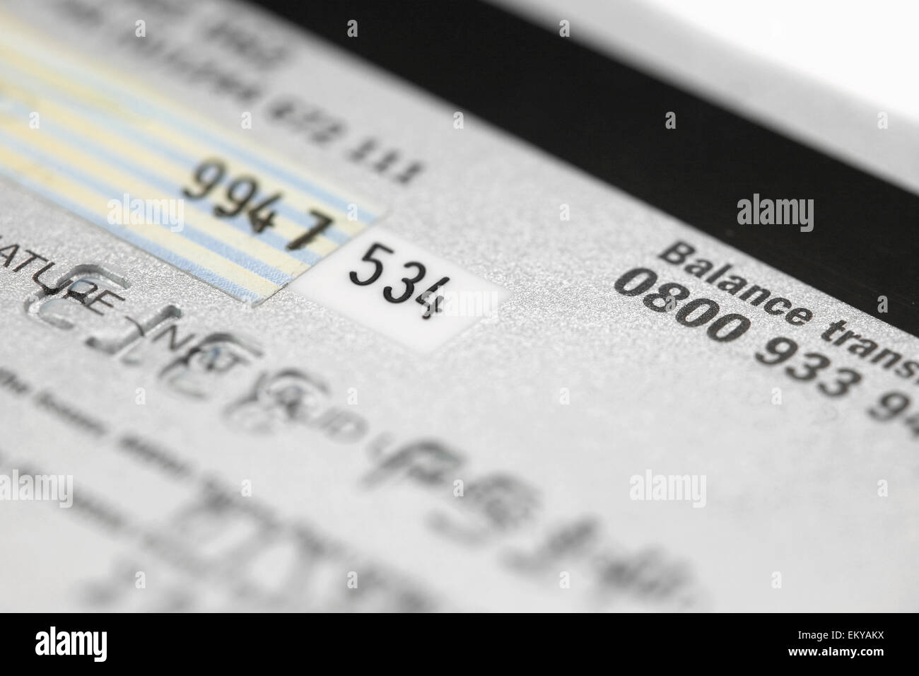Close up di una carta di credito e carta di credito Foto Stock