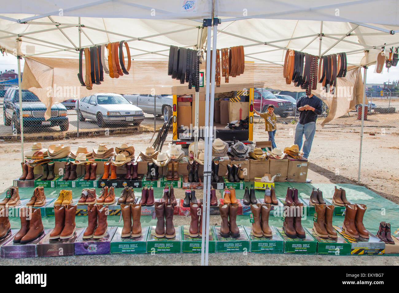 Domenica Swap Meet, Richgrove, Tulare County, California, Stati Uniti d'America Foto Stock