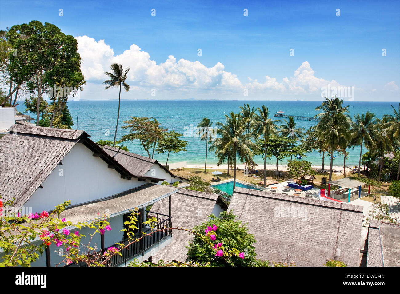 Bellissimo resort tropicale in riva al mare Foto Stock