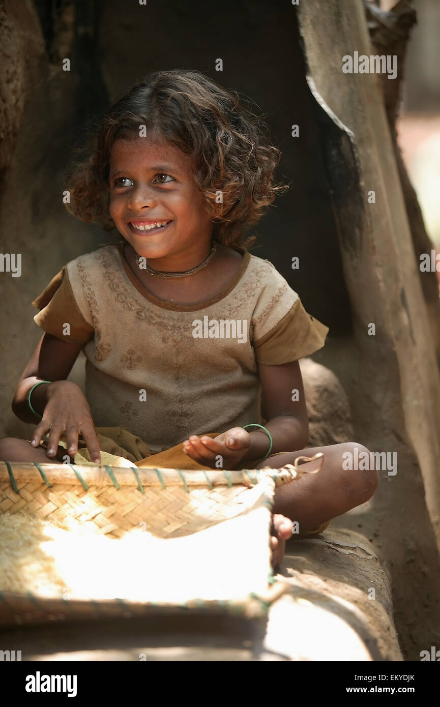 Ritratto di una giovane ragazza; Cuttack, Odisha, India Foto Stock