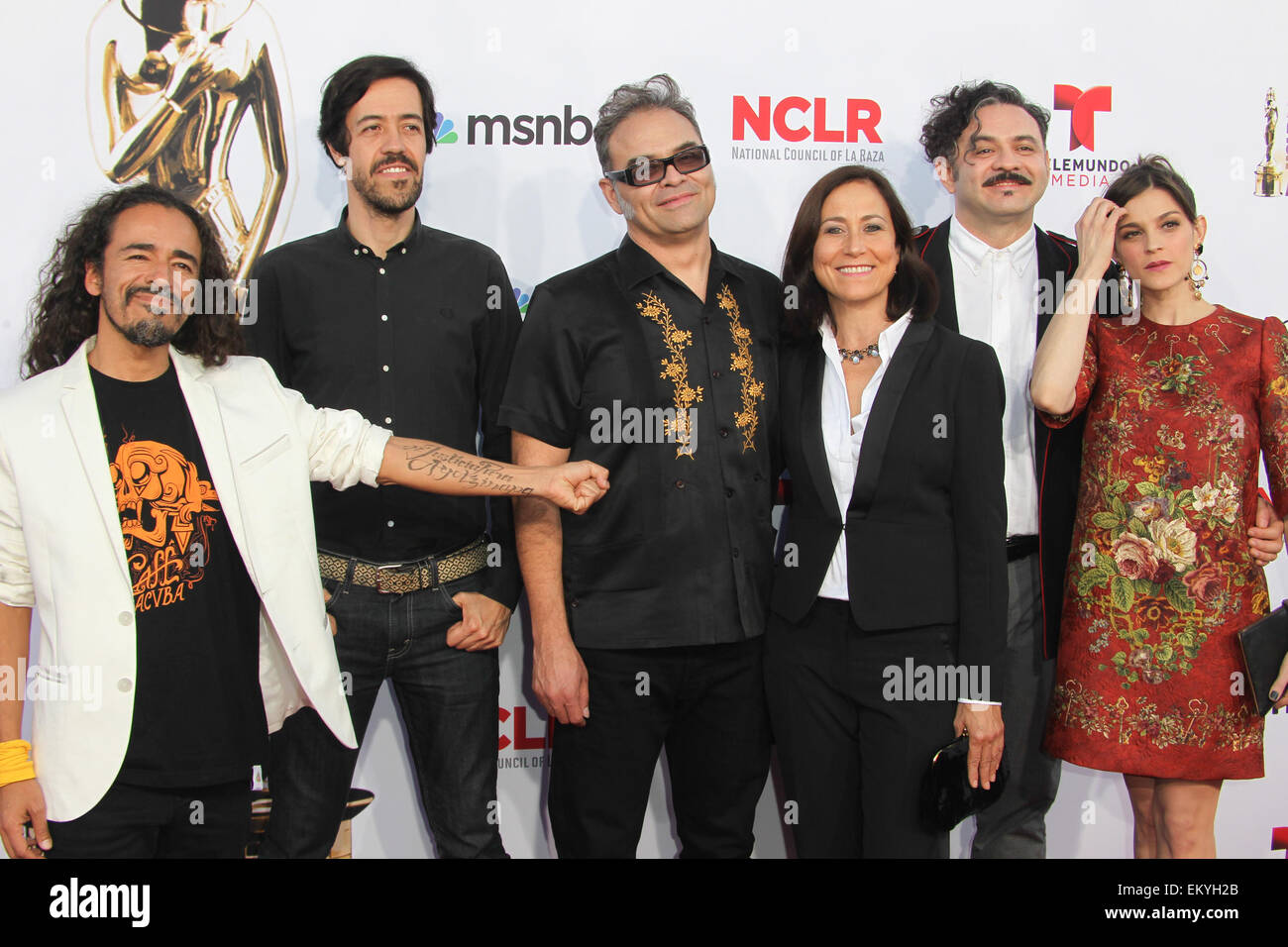 2014 NCLR ALMA Awards a Pasadena Civic Auditorium dotato: Enrique Rangel,Joselo Rangel,Emmanuel del Real e Ruben Isacco Albarran Ortega di Cafe Tacvba dove: Pasadena, California, Stati Uniti quando: 10 Ott 2014 Foto Stock