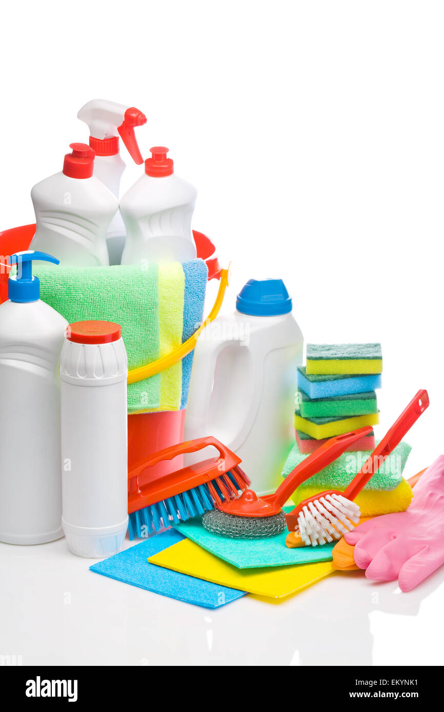 Copyspace di pulizia della composizione dei materiali di consumo Foto Stock