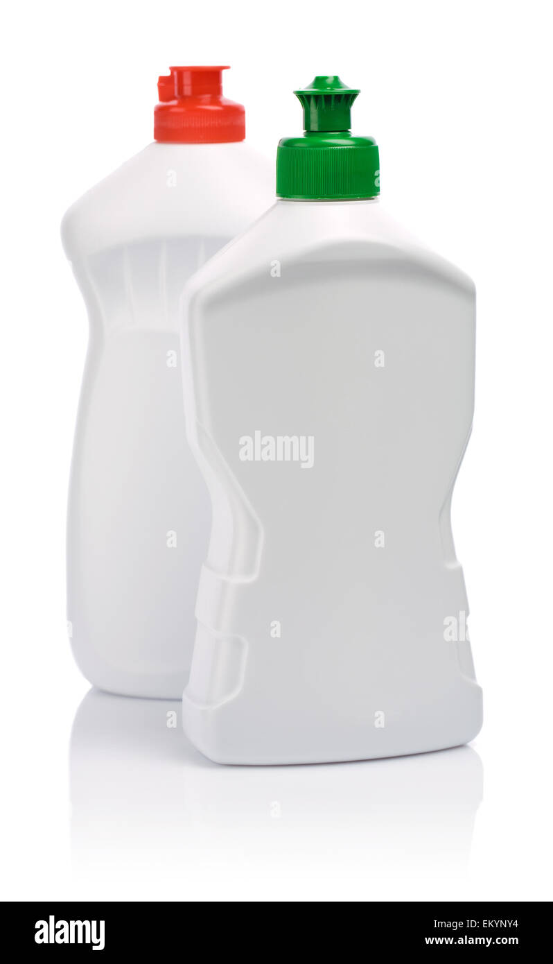 Due bianchi bottiglia pulita Foto Stock