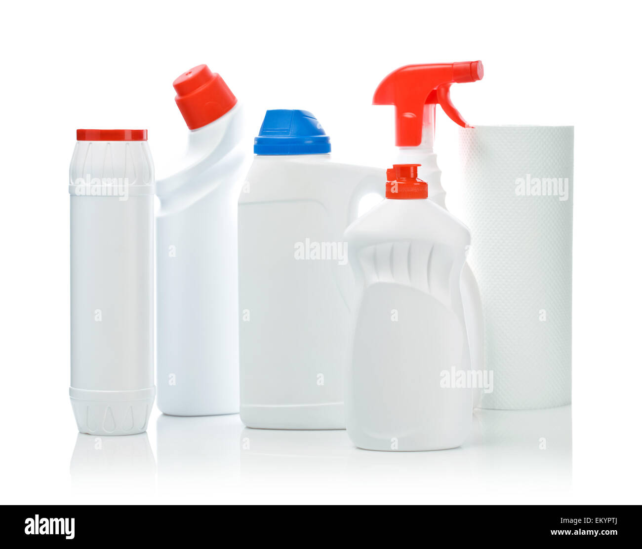Grande composizione di pulizia di bottiglie Foto Stock