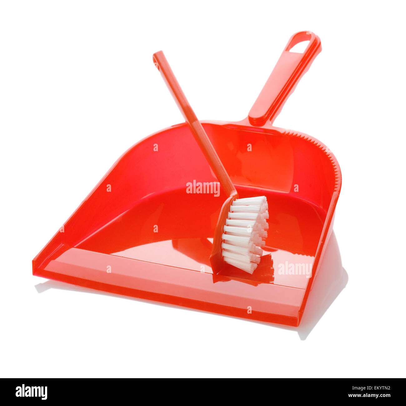 Isolati in plastica rosso paletta con spazzola Foto Stock