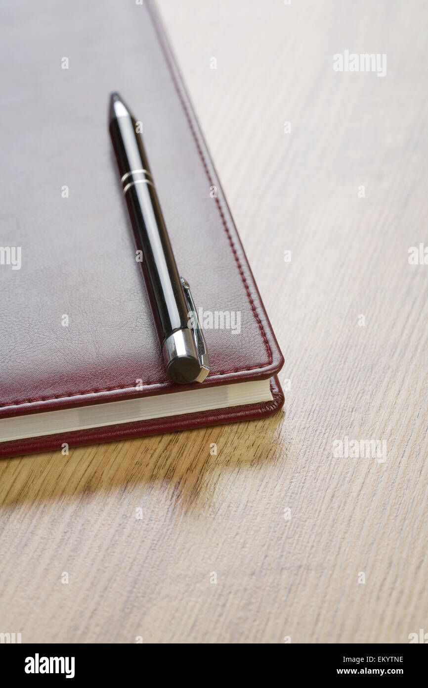 Notebook con penna Foto Stock