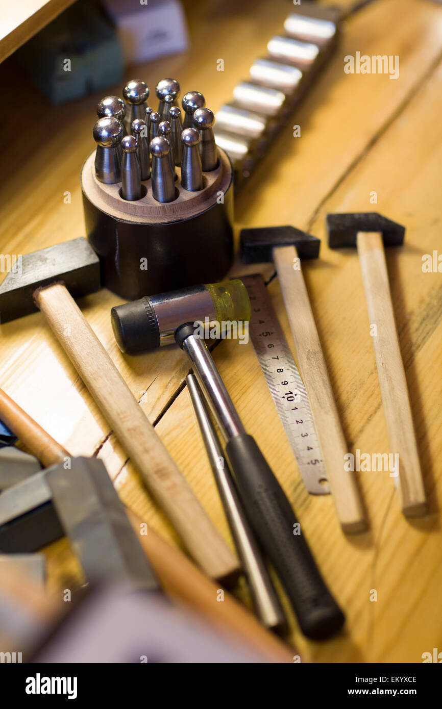 Gioielliere's Workbench Foto Stock