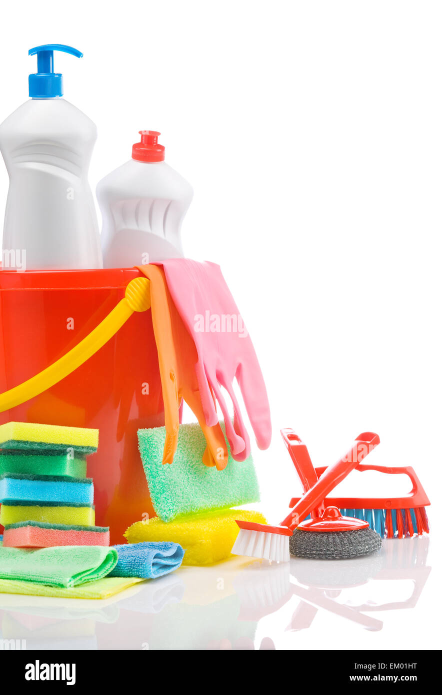 Pulitori copyspace isolato Foto Stock