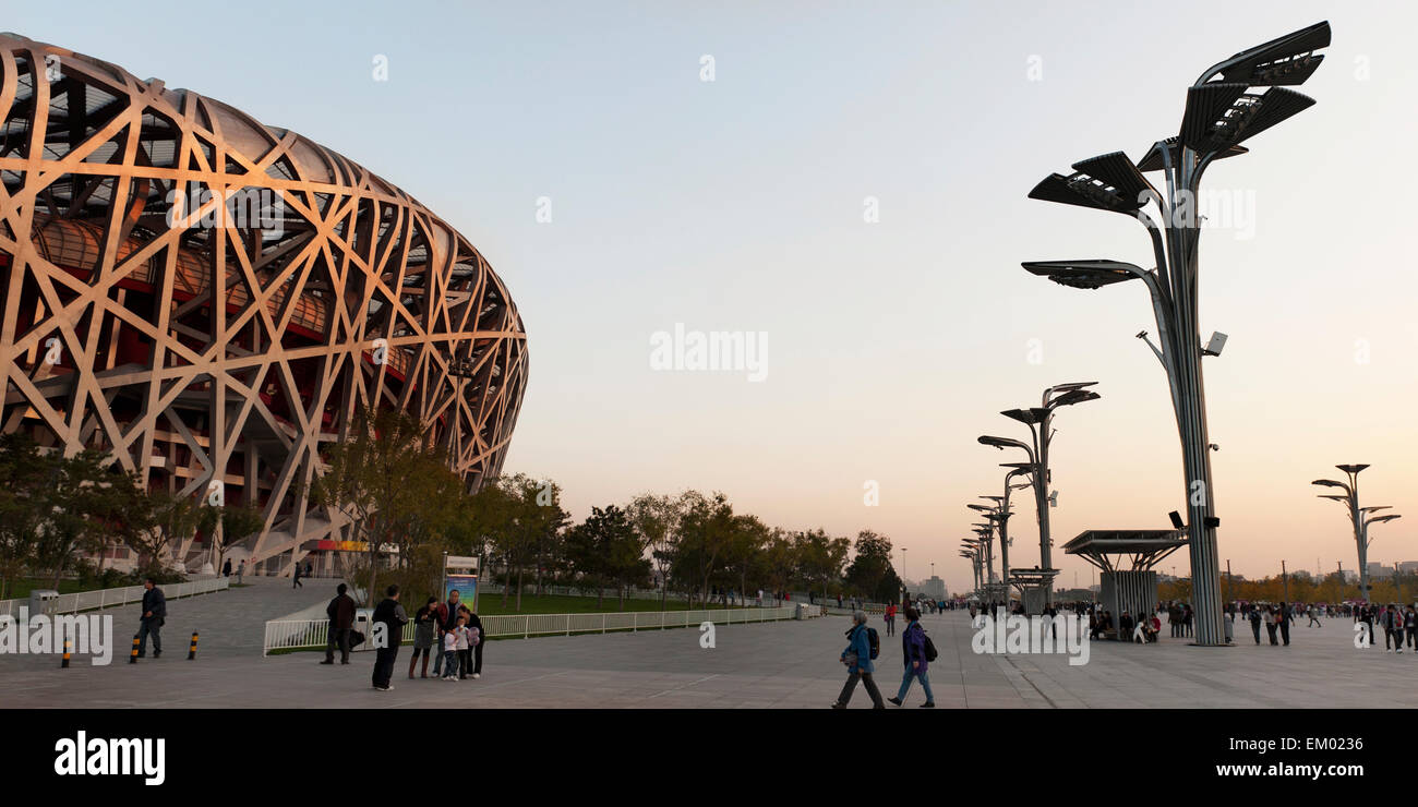 Il Bird's Nest Stadium costruito per i Giochi Olimpici di Pechino 2008, Pechino Foto Stock