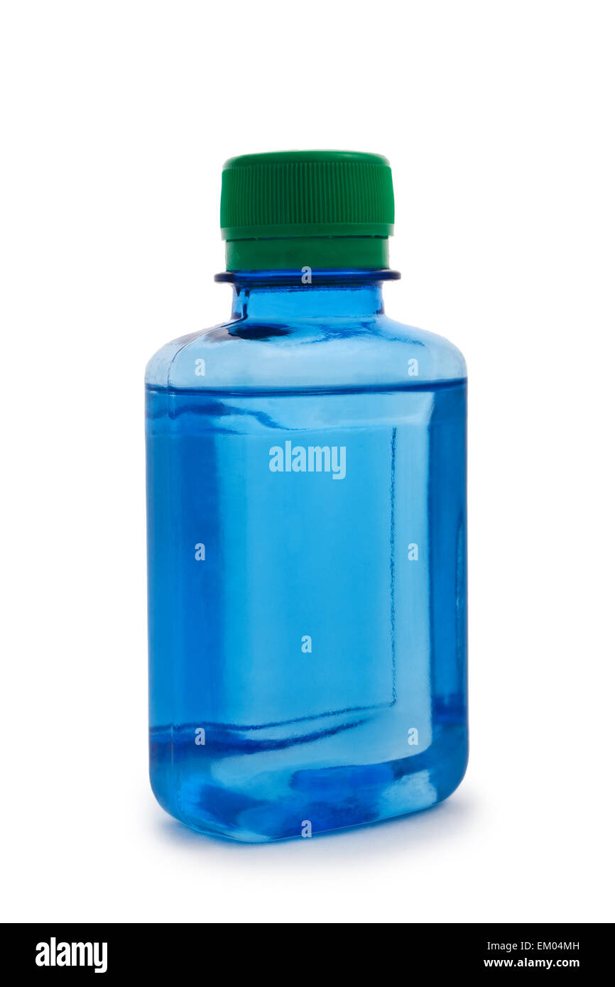 Isolato hemical blu bottiglia Foto Stock