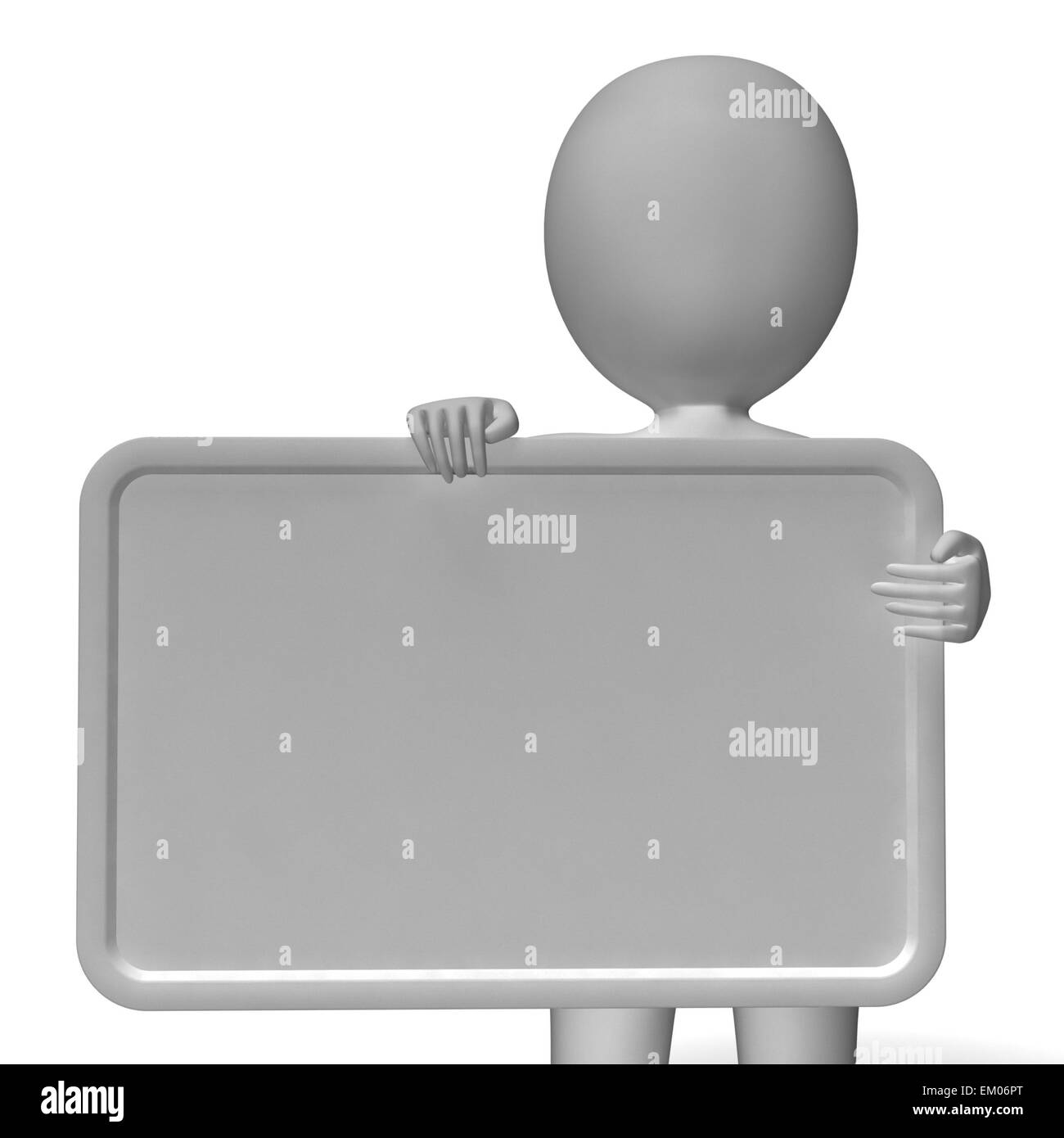 Vuoto cartello bianco con Copyspace compresi 3d carattere Foto Stock