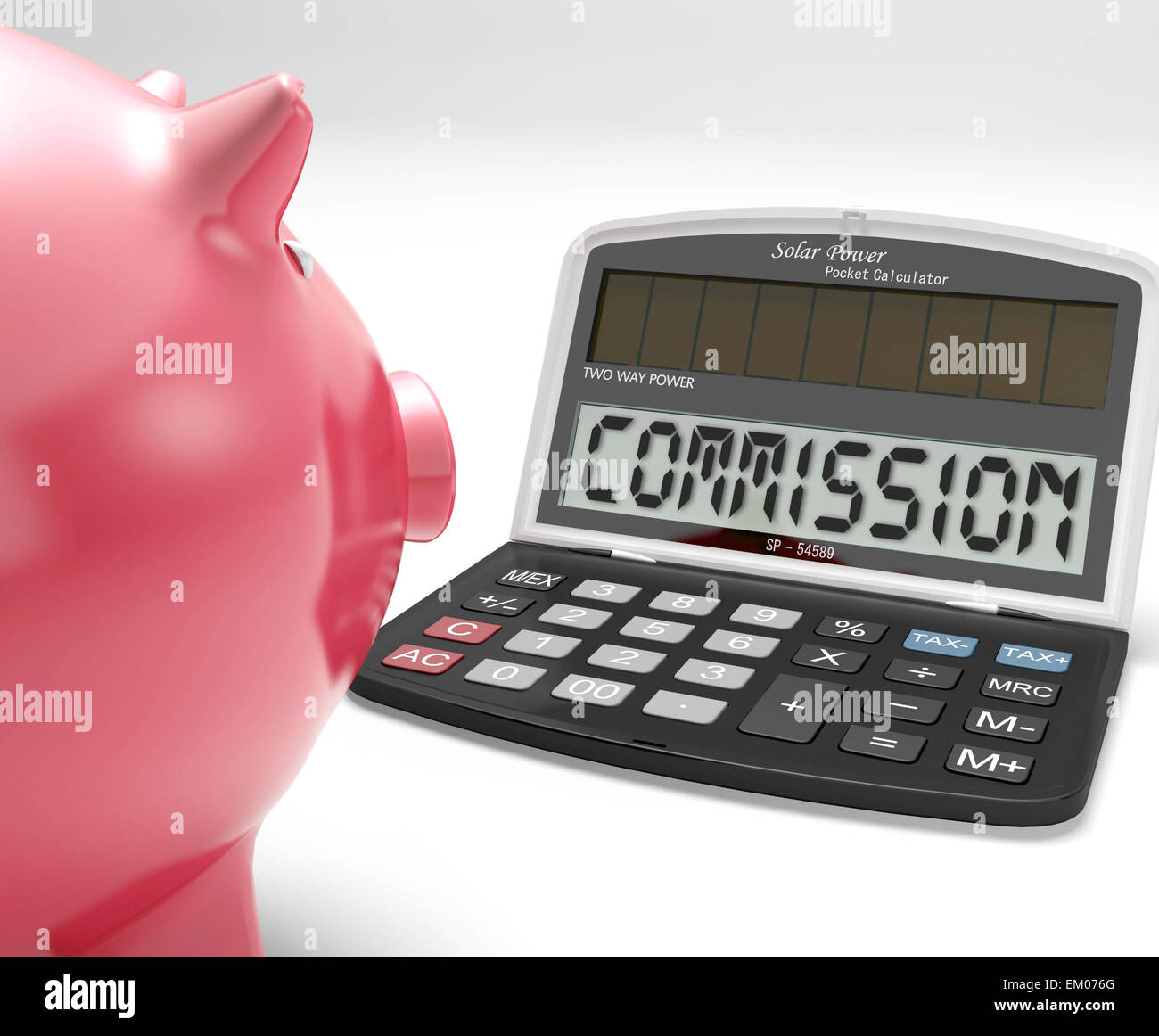 Commissione Calculator dimostra di Bonus, vantaggio o di aggiudicazione Foto Stock