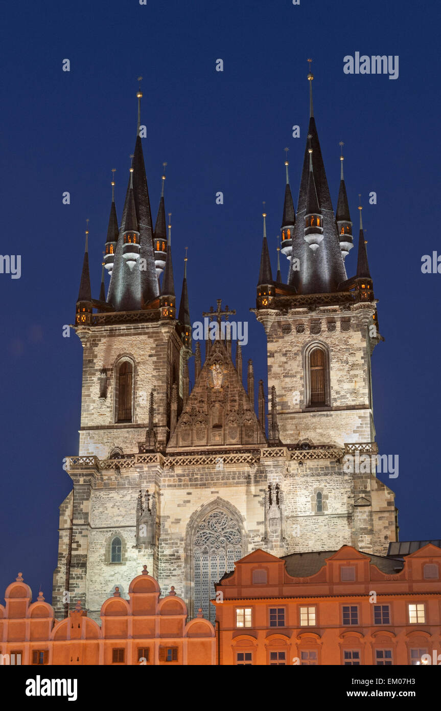La chiesa di Nostra Signora di Tyn Praga Repubblica Ceca Foto Stock