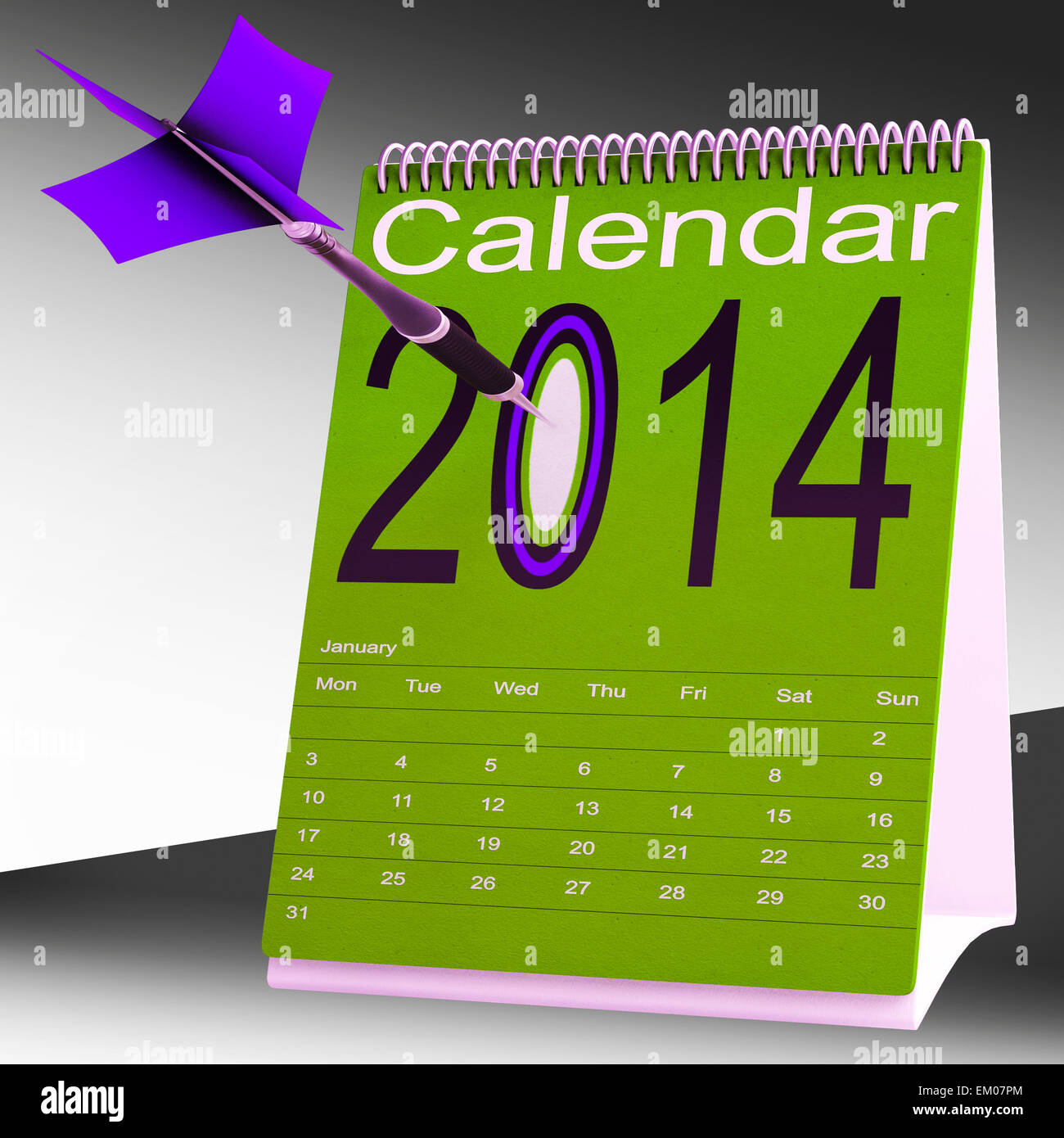2014 Calendario mostra il futuro piano di destinazione Foto Stock