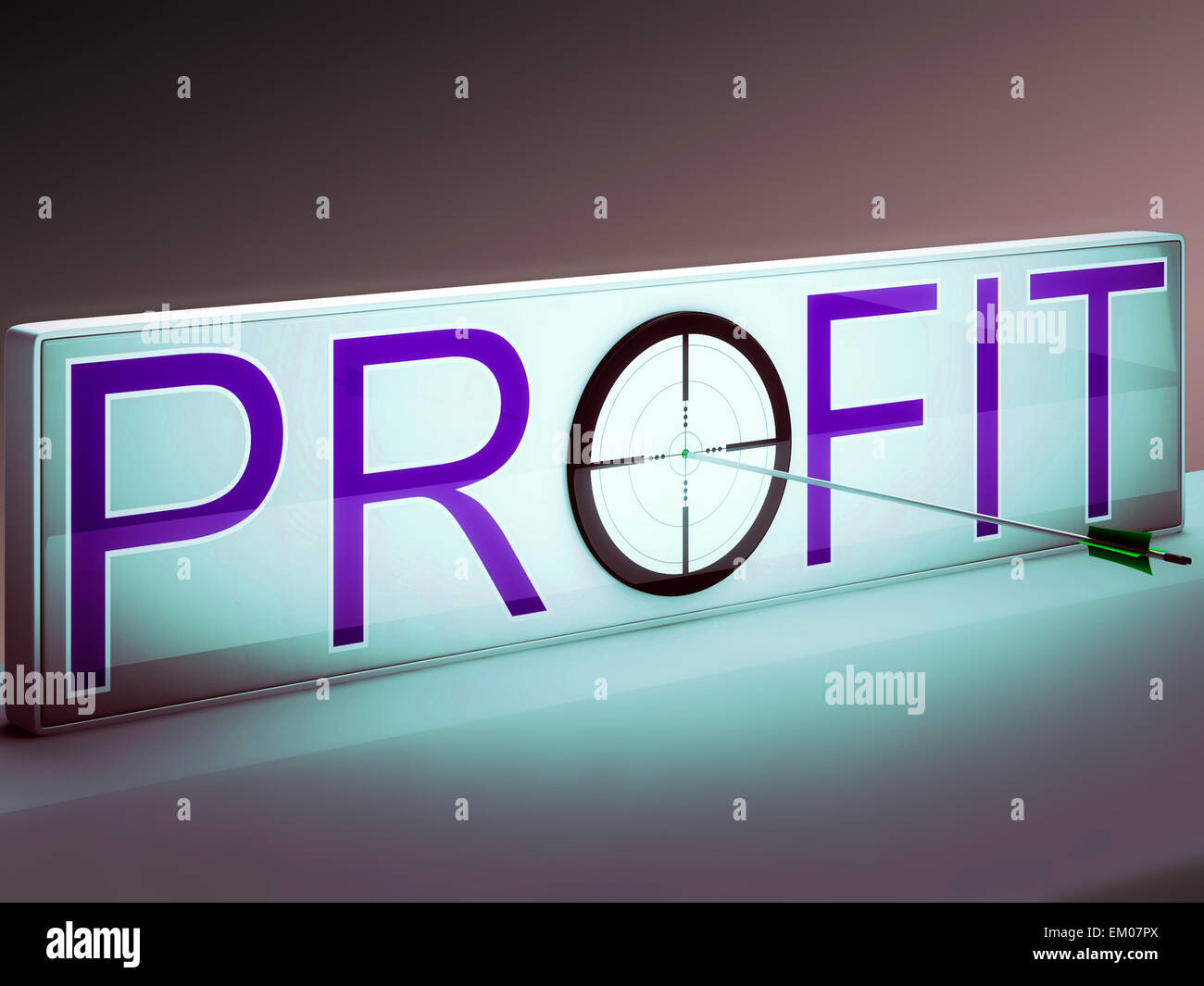 Obiettivo del profitto Mostra Mercato e reddito commerciale Foto Stock