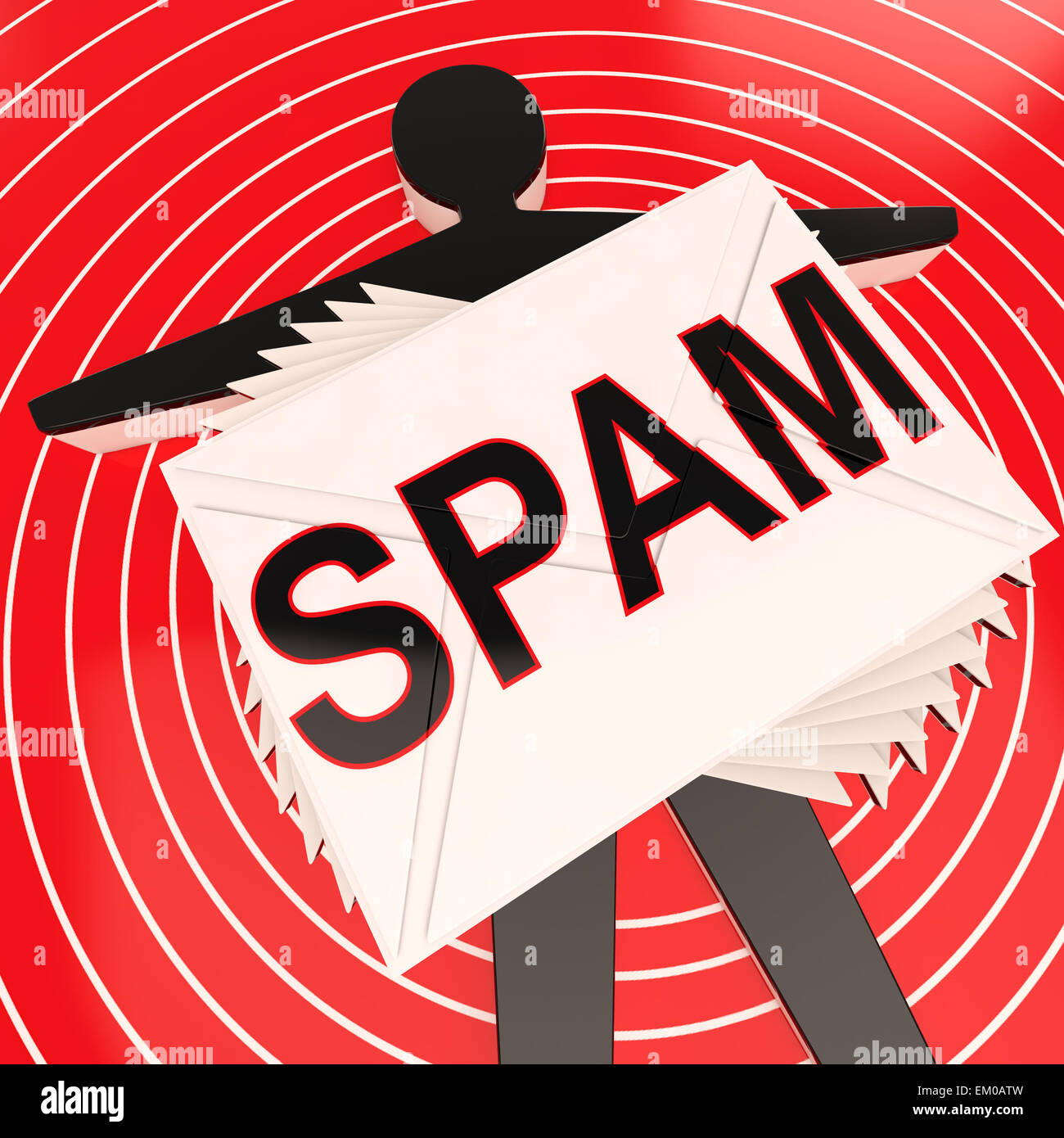 Target di spam mostra indesiderati e dannosi Spamming Foto Stock