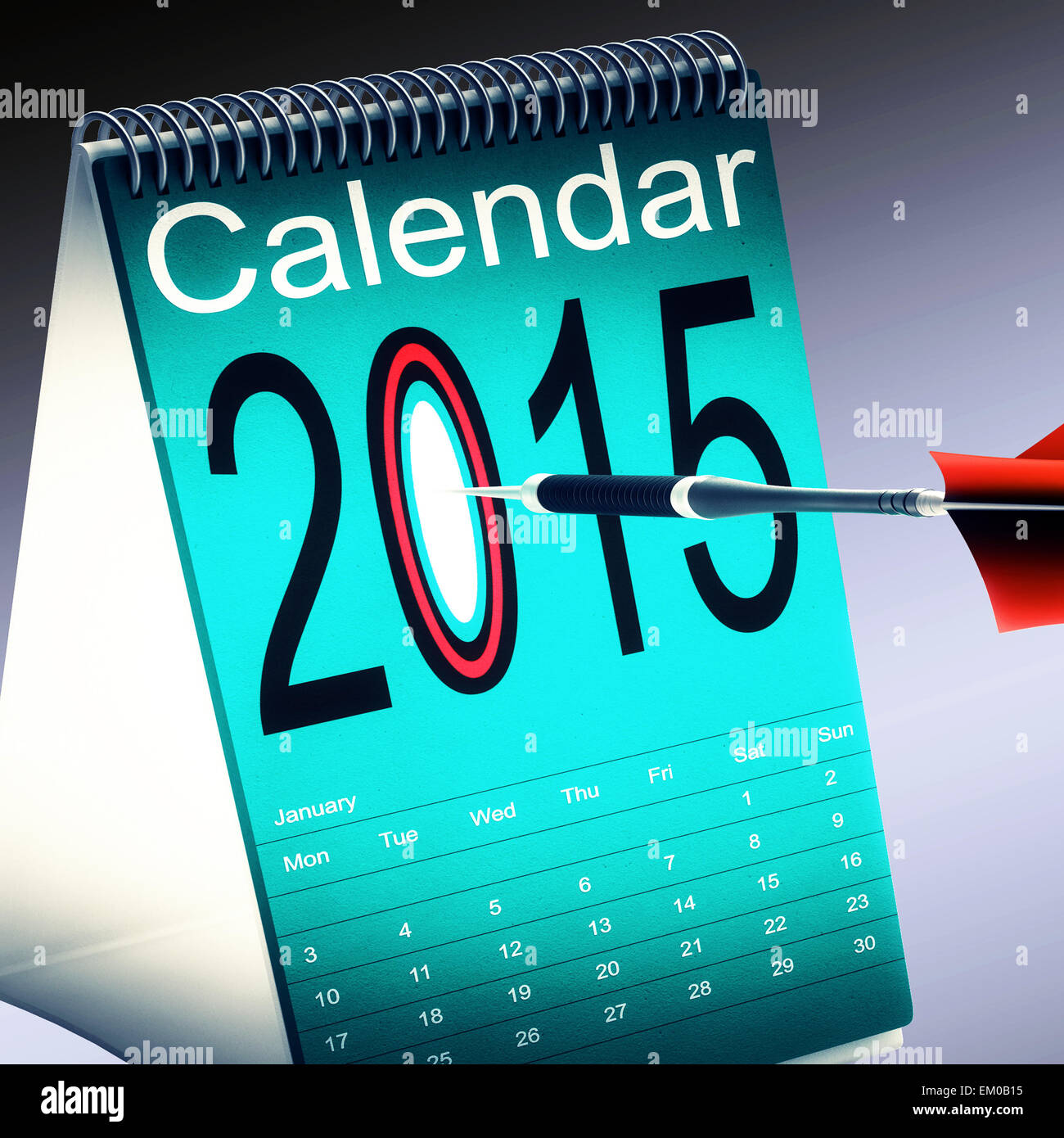 2015 Calendario mostra il futuro piano di destinazione Foto Stock