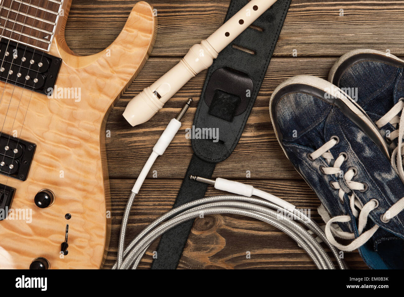 Moderna chitarra elettrica Foto Stock