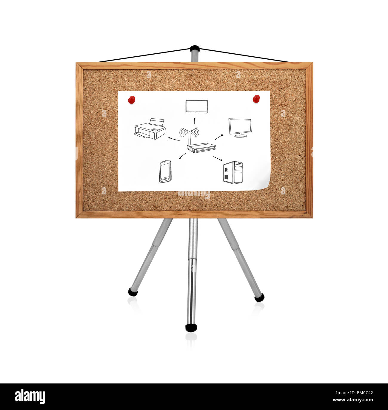 Poster con rete di computer Foto Stock