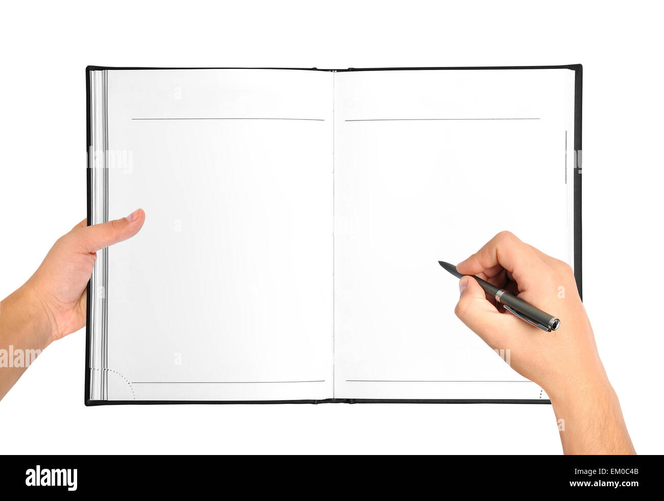 Mani che dissipano Foto Stock