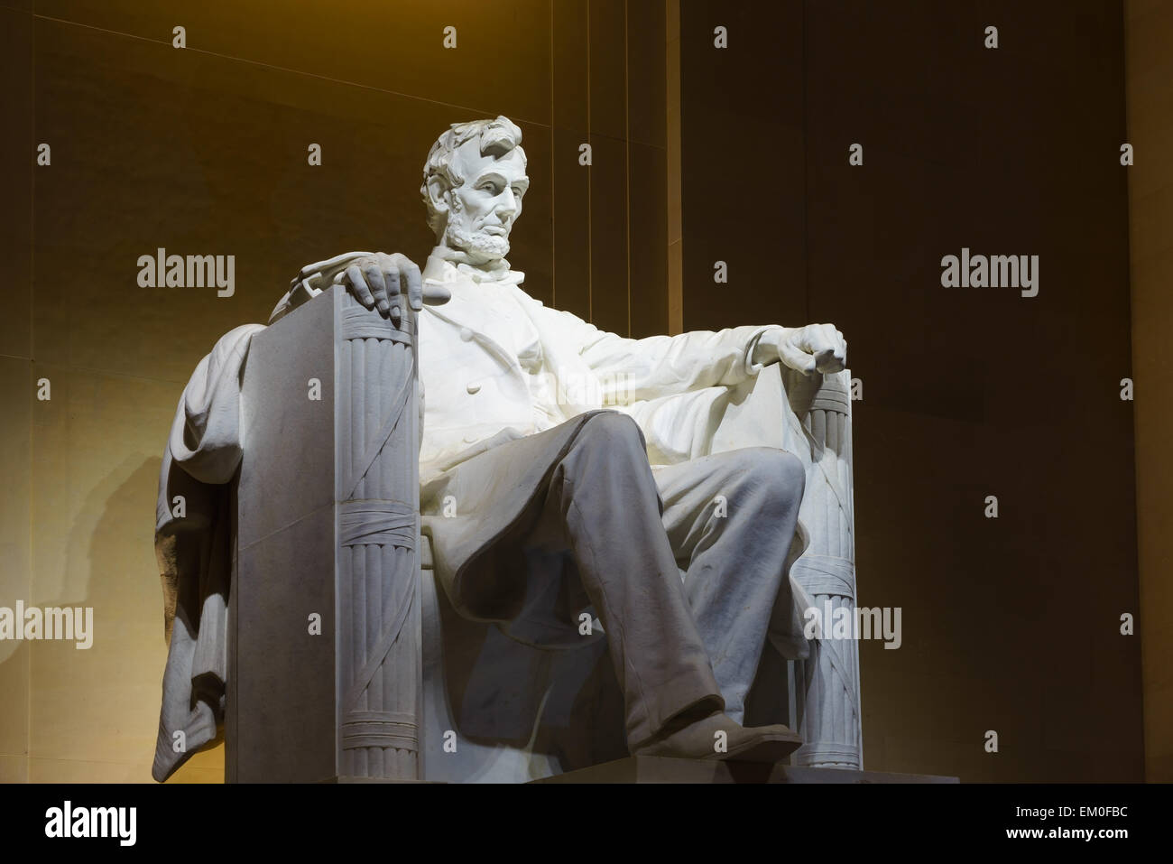 Il Lincoln Memorial di notte a Washington DC, Stati Uniti d'America. Foto Stock