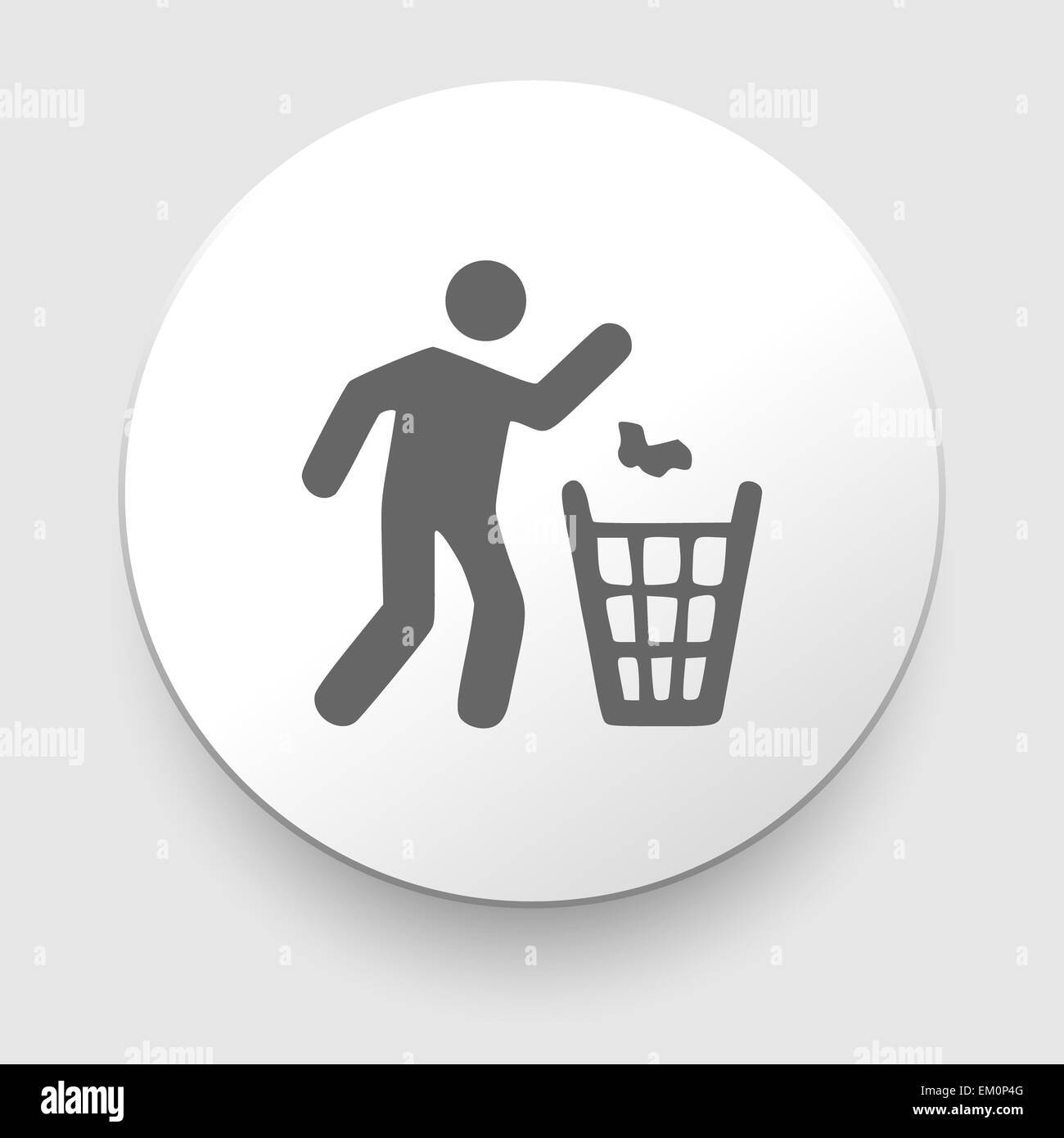 Illustrazione di un uomo e di Recycle bin. vettore Foto Stock