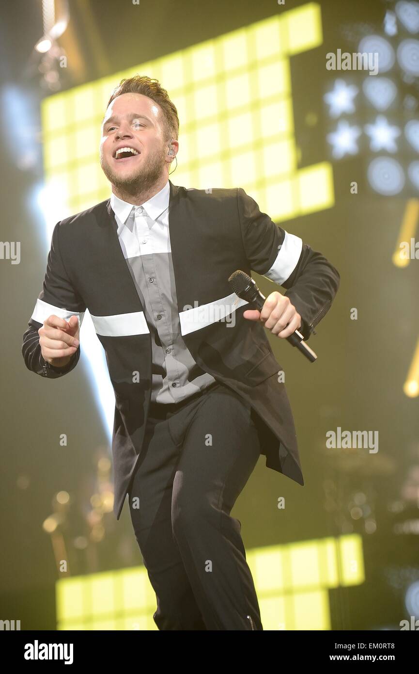 Glasgow, Scotland, Regno Unito. Il 14 aprile, 2015. Olly Murs in concerto, SSE Idro Glasgow (14 Apr 2015) Credito: Iain McDonagh/Alamy Live News Foto Stock