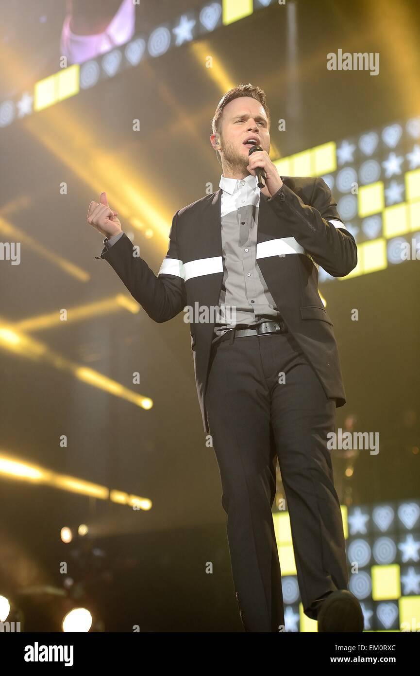 Glasgow, Scotland, Regno Unito. Il 14 aprile, 2015. Olly Murs in concerto, SSE Idro Glasgow (14 Apr 2015) Credito: Iain McDonagh/Alamy Live News Foto Stock
