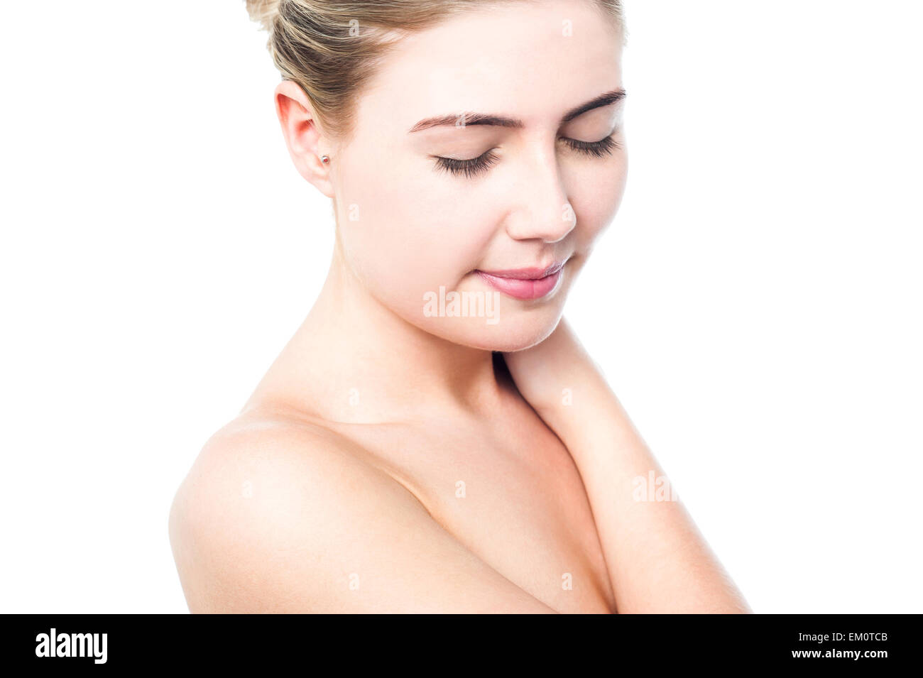 Bellissima fanciulla, nudo shot Foto Stock