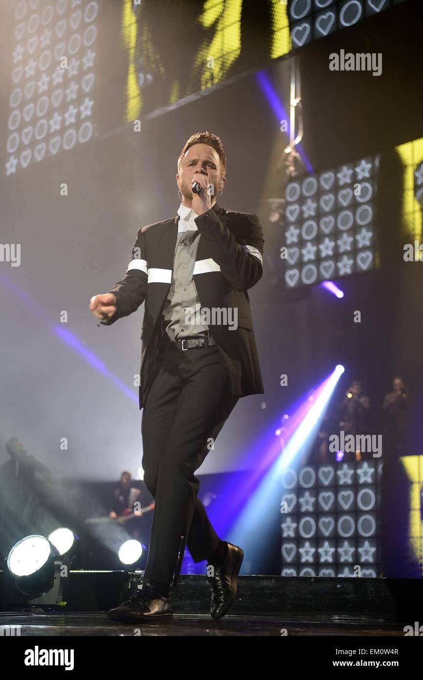 Glasgow, Scotland, Regno Unito. Il 14 aprile, 2015. Olly Murs in concerto, SSE Idro Glasgow (14 Apr 2015) Credito: Iain McDonagh/Alamy Live News Foto Stock