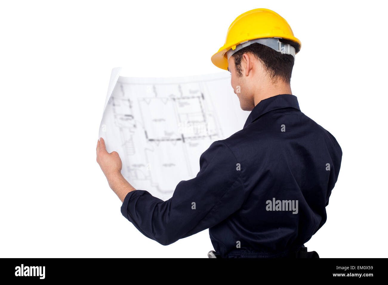 Ingegnere civile revisione cianografia Foto Stock