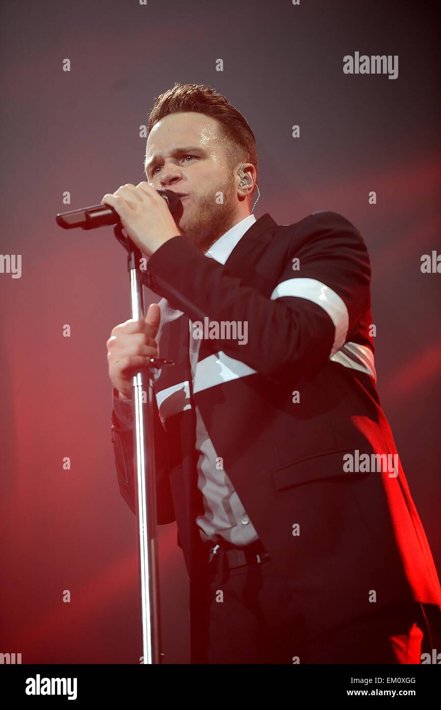 Glasgow, Scotland, Regno Unito. Il 14 aprile, 2015. Olly Murs in concerto, SSE Idro Glasgow (14 Apr 2015) Credito: Iain McDonagh/Alamy Live News Foto Stock