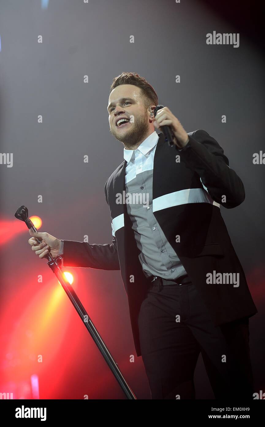 Glasgow, Scotland, Regno Unito. Il 14 aprile, 2015. Olly Murs in concerto, SSE Idro Glasgow (14 Apr 2015) Credito: Iain McDonagh/Alamy Live News Foto Stock