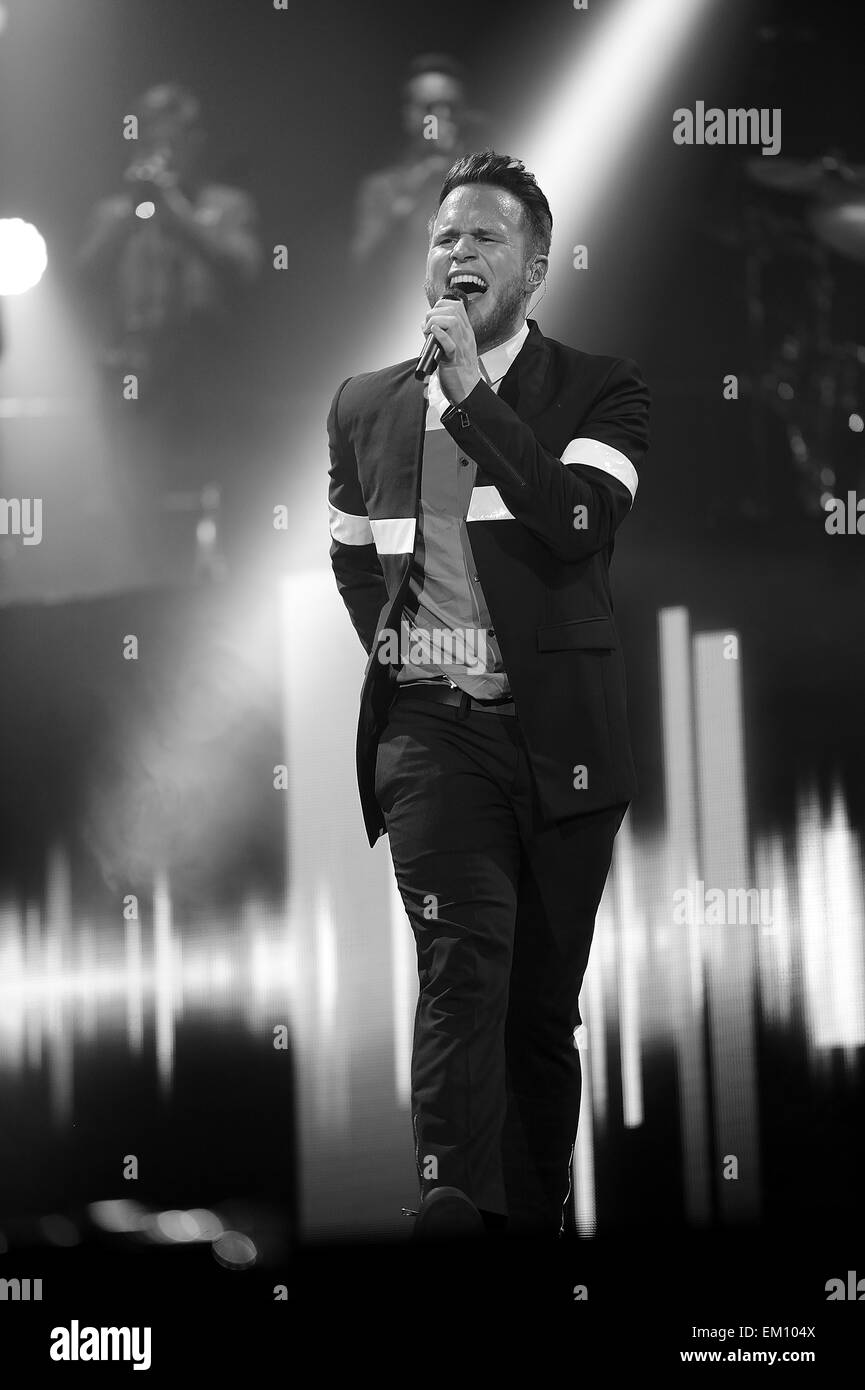 Glasgow, Scotland, Regno Unito. Il 14 aprile, 2015. Olly Murs in concerto, SSE Idro Glasgow (14 Apr 2015) Credito: Iain McDonagh/Alamy Live News Foto Stock