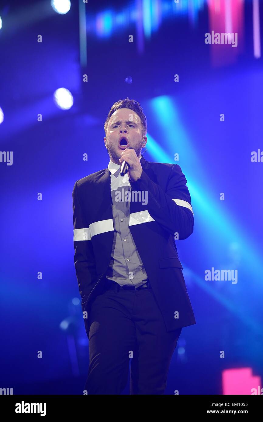 Glasgow, Scotland, Regno Unito. Il 14 aprile, 2015. Olly Murs in concerto, SSE Idro Glasgow (14 Apr 2015) Credito: Iain McDonagh/Alamy Live News Foto Stock