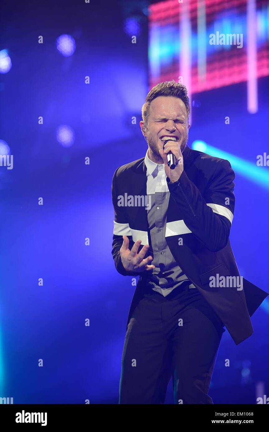 Glasgow, Scotland, Regno Unito. Il 14 aprile, 2015. Olly Murs in concerto, SSE Idro Glasgow (14 Apr 2015) Credito: Iain McDonagh/Alamy Live News Foto Stock