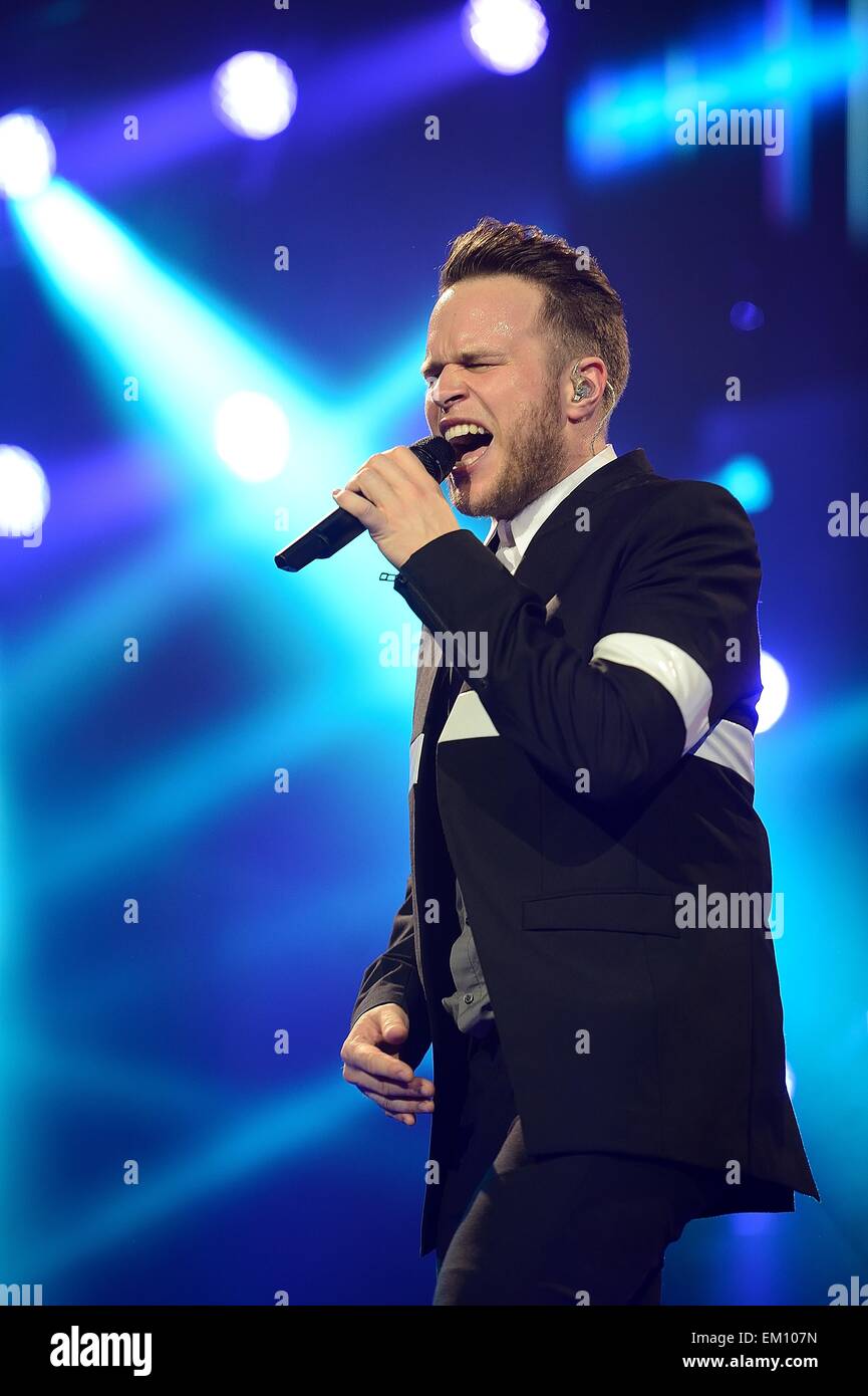 Glasgow, Scotland, Regno Unito. Il 14 aprile, 2015. Olly Murs in concerto, SSE Idro Glasgow (14 Apr 2015) Credito: Iain McDonagh/Alamy Live News Foto Stock