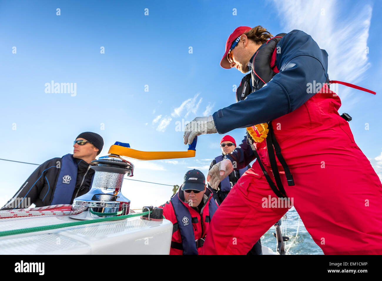 Prendendo parte al Helsinki Tallinn gara 2013, il Mar Baltico tra Tallinn (Estonia) e di Helsinki (Finlandia), Europa UE Foto Stock