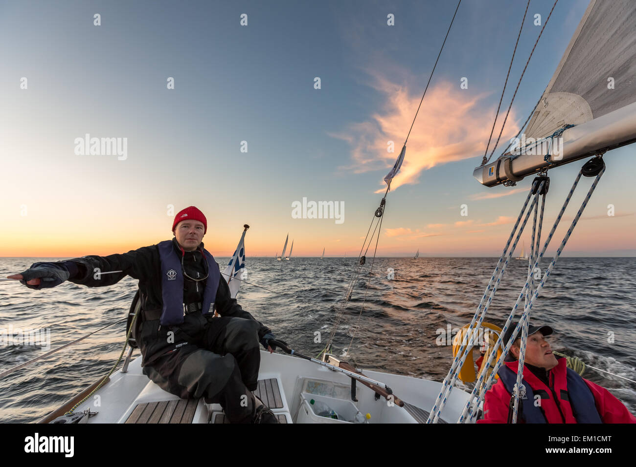 Prendendo parte al Helsinki Tallinn gara 2013, il Mar Baltico tra Tallinn (Estonia) e di Helsinki (Finlandia), Europa UE Foto Stock