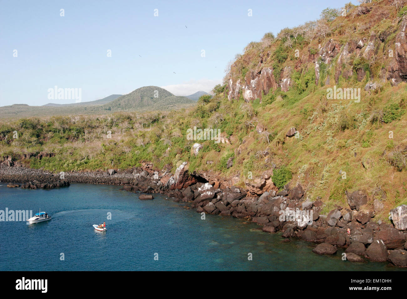 Vista aerea di San Cristobal Island da Cerro Tijeretas, Galapagos, Ecuador, Sud America Foto Stock