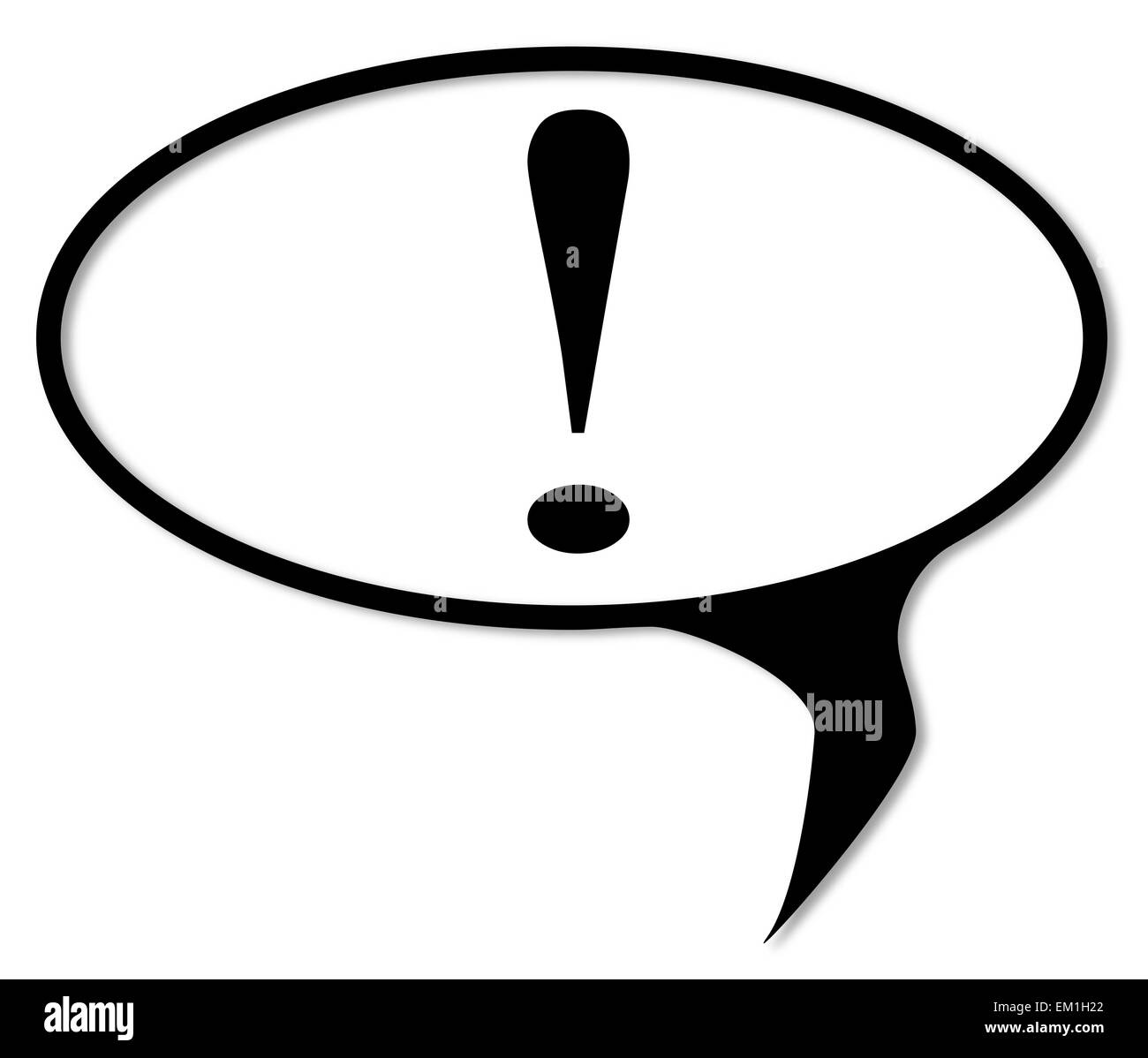 Il punto esclamativo discorso bolla su uno sfondo bianco Foto Stock