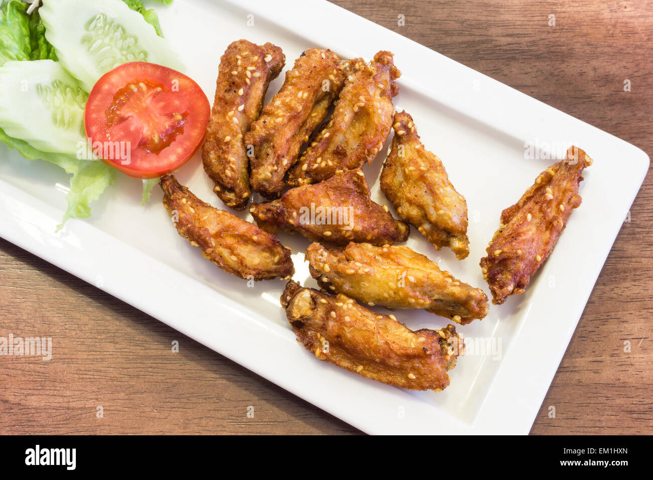 Fritti di ali di pollo con stile tailandese sapore Foto Stock