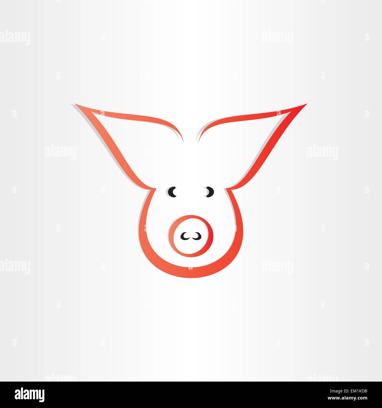 Etichetta di maiale simbolo di carne di maiale design icona Illustrazione Vettoriale